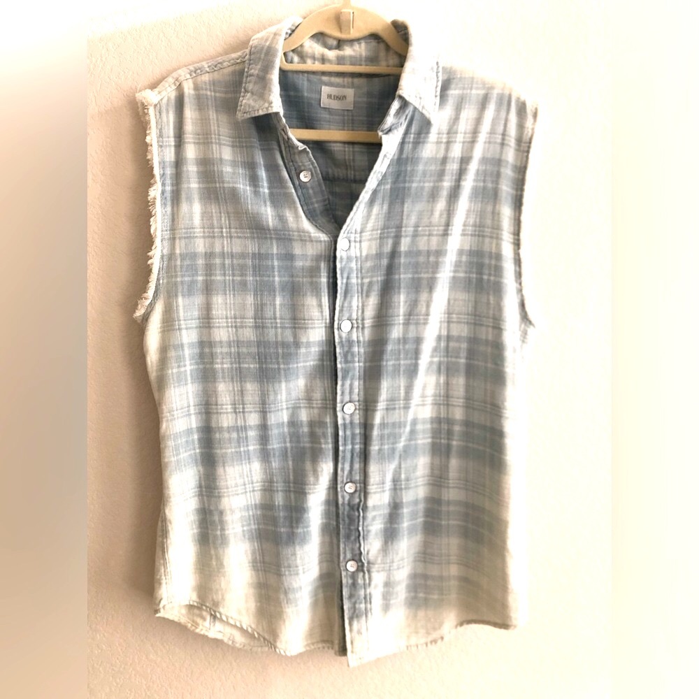 Hudson Emma Plaid Vest sz Med Free Ship